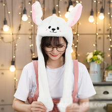 Load image into Gallery viewer, Kocozo Rabbit Hat with Moving Ears Cute Cartoon Toy Hat Airbag Kawaii Funny Toy Cap Kids Plush Toy Birthday Gift Hat for Girls