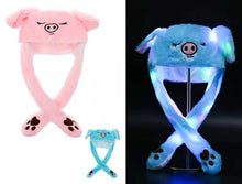 Load image into Gallery viewer, Kocozo Rabbit Hat with Moving Ears Cute Cartoon Toy Hat Airbag Kawaii Funny Toy Cap Kids Plush Toy Birthday Gift Hat for Girls