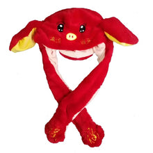 Load image into Gallery viewer, Kocozo Rabbit Hat with Moving Ears Cute Cartoon Toy Hat Airbag Kawaii Funny Toy Cap Kids Plush Toy Birthday Gift Hat for Girls