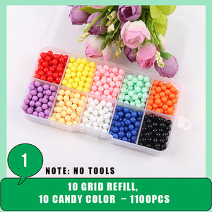 Children Beads Crafts for Kids 5200pcs DIY Beads Crystal Creative Material Kids Beads Water Spray Magic Puzzle Toys for Children