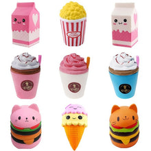 Load image into Gallery viewer, Jumbo Cute Popcorn Cake Hamburger Squishy Unicorn Milk Slow Rising  Squeeze Toy Scented Stress Relief for Kid Fun Gift Toy
